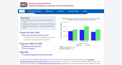 Desktop Screenshot of costprojections.cancer.gov
