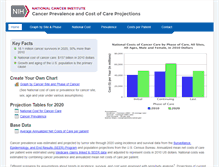 Tablet Screenshot of costprojections.cancer.gov